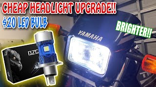 TW200 LED Headlight Bulb Upgrade   20 Amazon DZG H4 LED Bulb  2021 Yamaha TW200 [upl. by Ledif497]