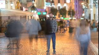 Man stands in the crowd of people on the street time lapse  no copyright [upl. by Postman]