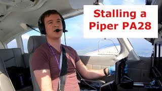 Stall and recovery Online Flying Lesson in a Piper PA28 [upl. by Pollux]