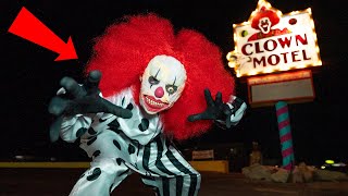 Terrifying CLOWN Encounter at Haunted Clown Motel OVERNIGHT [upl. by Cerelly]