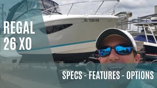 Regal Boats 26 XO Walkthrough Review  Small Cabin Cruiser [upl. by Schulze]