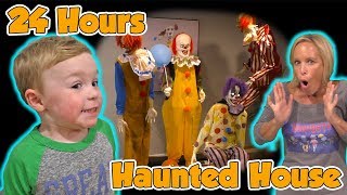 24 Hours in a Haunted House with Halloween Animatronics for Jaggers Birthday  DavidsTV [upl. by Yendic713]