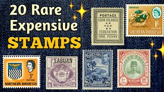 Most Expensive Stamps British Commonwealth Countries  Rare UK Stamps Value [upl. by Emalee]