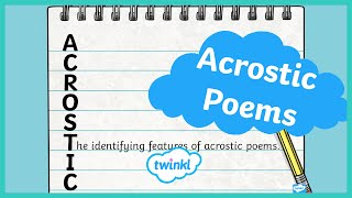 Acrostic Poems Explained [upl. by Yrtnej371]