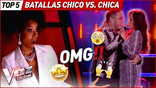 Las MEJORES Batallas entre CHICO vs CHICA de La Voz [upl. by Alaunnoif]