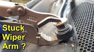 Stuck Wiper Arm  Easy Removal Method [upl. by Otrebilif]