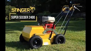 Stinger SUPER SEEDER 2400 Power Seeder  Renovator [upl. by Anilah542]