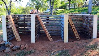 PALLET COMPOST BINS  Building Our Homestead [upl. by Bran80]