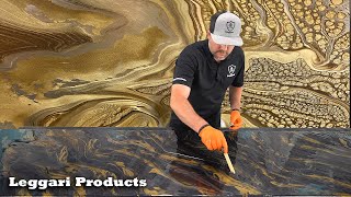 Black amp Gold Epoxy Board Over Wood  Epic Resin Pigments That Are Super Easy To Use  DIY Friendly [upl. by Llezo]