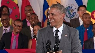 President Obama Speaks at a Town Hall With Young Leaders of the Americas in Jamaica [upl. by Kralc544]