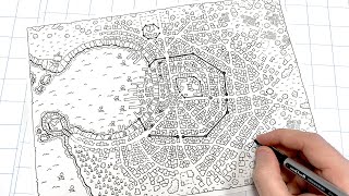 How to Draw Your Own DampD City Map [upl. by Nerdna]