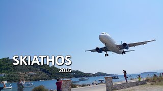 Skiathos airport takeoffs and landings [upl. by Annaegroeg]