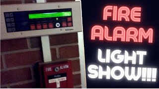 Fire Alarm Light Show  Night Test of Simplex System [upl. by Yrrok]