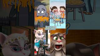 😱OMG🤢quotMy Friend Always Exaggeratesquot My Talking Angela And Tom tiktok duo viral shorts omg cute [upl. by Adah689]