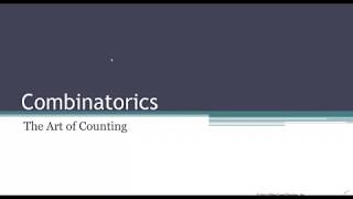 Introduction to Combinatorics [upl. by Krystle30]