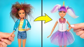 LOL Makeover Barbie Puppe So kreierst du das LOL Einhorn Outfit inklusive Haare 🦄💇🏼♀ [upl. by Kellina]