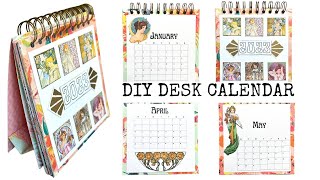 How To Make A Desk CalendarTutorialDigital Collage Club DT Project [upl. by Carney]