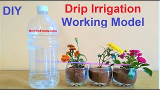 drip irrigation working model making using waste materials  science projects  DIY  howtofunda [upl. by Jessi97]