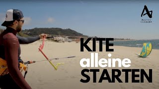 Kitesurfen Tutorial KITE ALLEINE STARTEN  SelfLaunch  ohne CORONA [upl. by Dorene91]