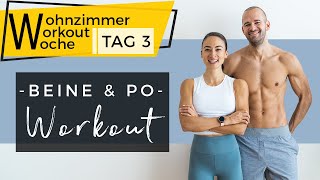 BEINE amp PO Workout mit Aufwärmen  30 Min  Wohnzimmer Workout Woche  Tag 3 [upl. by Hillery]