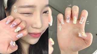 lets do easy amp affordable pinterest nails at home ૮꒰ ˶• ༝ •˶꒱ა ♡ nail therapy ep 13 [upl. by Ynnav30]