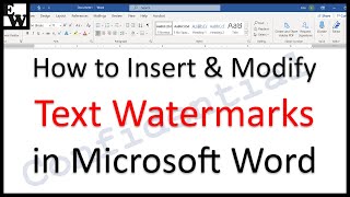 How to Insert and Modify Text Watermarks in Microsoft Word [upl. by Olympia687]