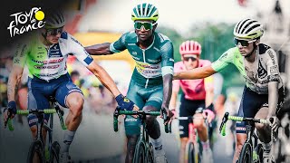 Biniam Girmay crashes in final kilometer of Tour de France Stage 16  Cycling on NBC Sports [upl. by Uchida]