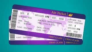 Air Ticket Design  How To Design Plane Ticket  Photoshop Tutorial [upl. by Etnahs928]