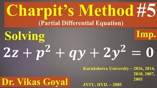 Charpits Method 5 For Non Linear Partial Differential Equations Imp  Tricky Numerical Problem [upl. by Eillam]