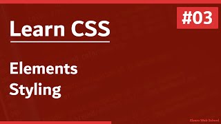 Learn CSS In Arabic 2021  03  Element Styling [upl. by Lekzehcey]