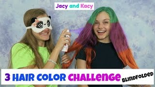 3 Hair Color Challenge  Blindfolded  Jacy and Kacy [upl. by Elsbeth]