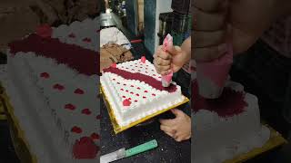 Red velvet powder normal cake decorating [upl. by Dallon]