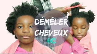 COMMENT DÉMÊLER LES CHEVEUX 4C ENFANTS ET ADULTES   ZÉRO PLEURS [upl. by Bum]