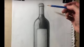 Drawing Tutorial  Wine Bottle 1 [upl. by Persse]