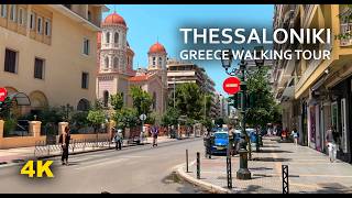 Thessaloniki Greece walking tour 4K 60 FPS  White tower Aristotelous square 2024 [upl. by Mcnutt]