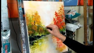 COURS DE PEINTURE LAC EN AUTOMNE par Nelly LESTRADE [upl. by Misty]