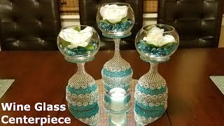 DIY Centerpiece ideas  Wine Glass Centerpiece [upl. by Washko116]