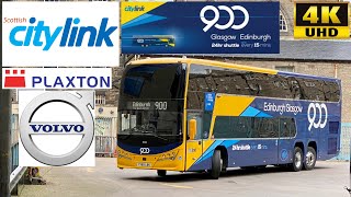 Scottish Citylink 900 Edinburgh to Glasgow PlaxtonPanorama VolvoB11RLET Stagecoach50412YX69LBK [upl. by Rainah314]