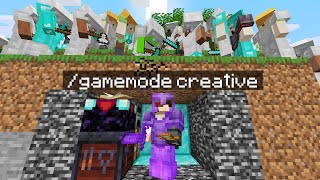 Minecraft Manhunt but I used CREATIVE mode secretly [upl. by Araem]