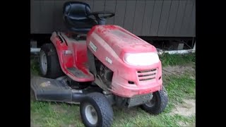 Removing mower deck Huskee MTDYard Man mowers [upl. by Feodore]