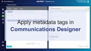 Apply metadata tags in Communications Designer  OpenText Exstream [upl. by Brandon]