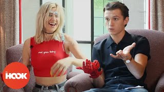 Tom Hollands Most Chaotic SpiderMan Interview Ever  TheHookOfficial [upl. by Eerehc883]