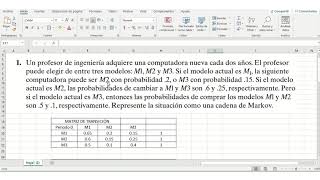 Ejercicio 2 Cadenas de Markov en Excel [upl. by Inirt]