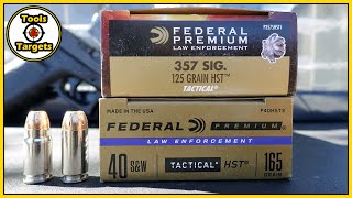 Smith VS SigFederal Premium HST 357 Sig vs 40 SampW Ballistic Gel Ammo Test amp Review [upl. by Assena]