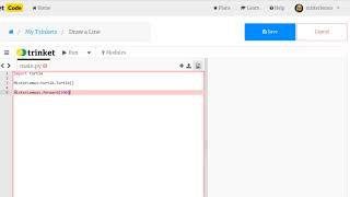Trinket Python Turtle Lesson Draw a Line [upl. by Cato]