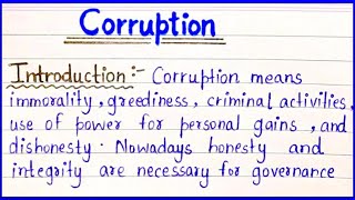 Corruption in English  Corruption English Essay  Corruption Essay Writing [upl. by Kappel158]