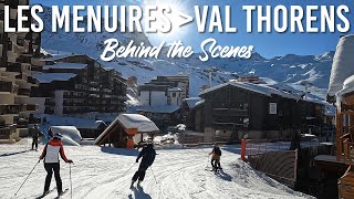 Behind the scenes of skiing from Les Menuires to Val Thorens in Les 3 Vallées [upl. by Vasilis]