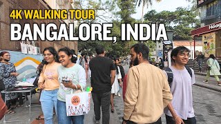 Bangalore Mahatma Gandhi Road and Church Street  4K India walking tour [upl. by Noyad]