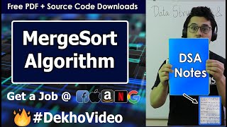 MergeSort Sorting Algorithm in Hindi [upl. by Niltag]