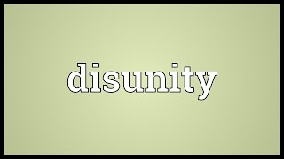 Disunity Meaning [upl. by Dunton308]